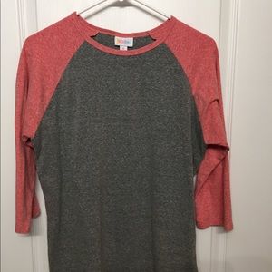 Lularoe Randy size Medium Grey & Red solid